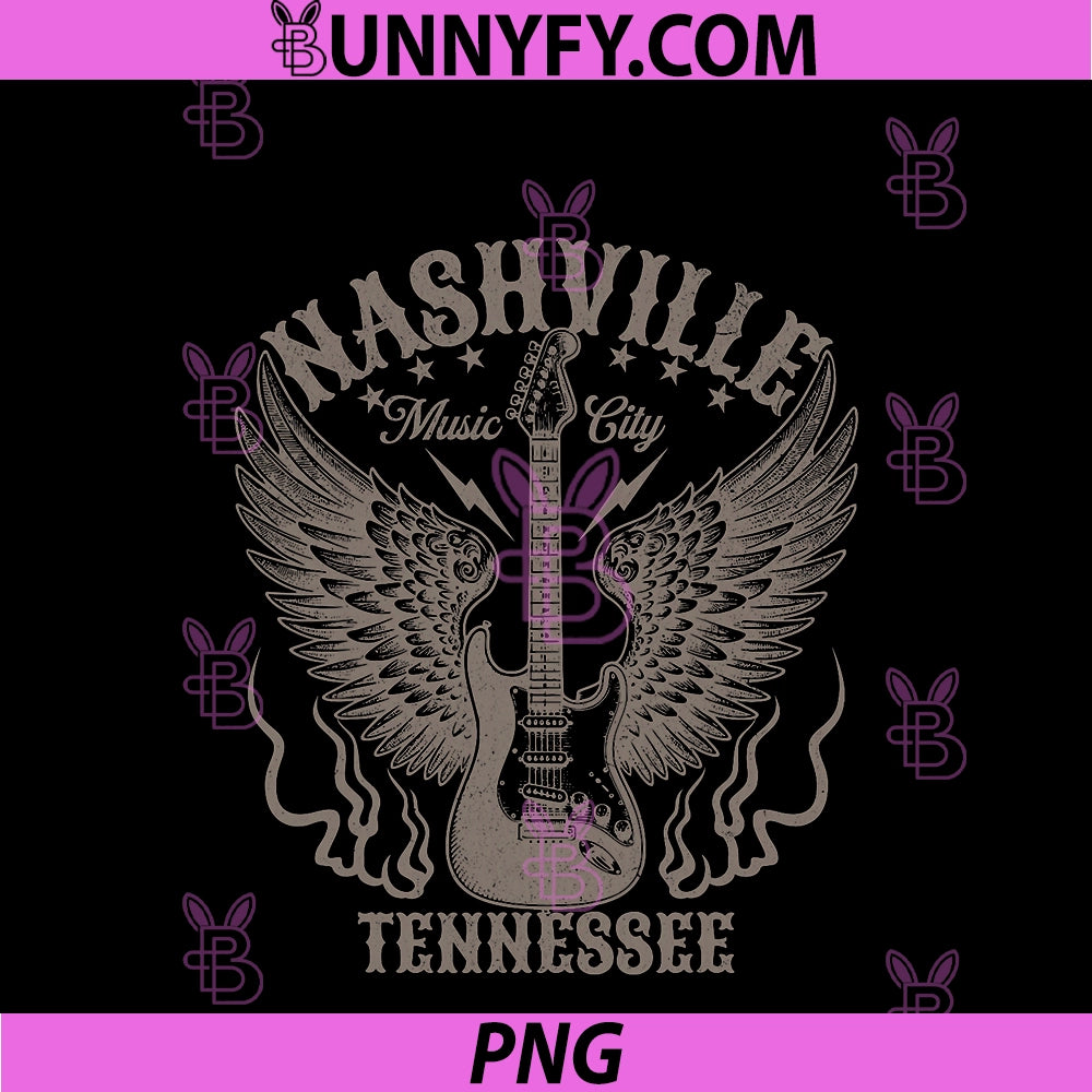 Nashville Tennessee PNG, Guitar Country Music City PNG