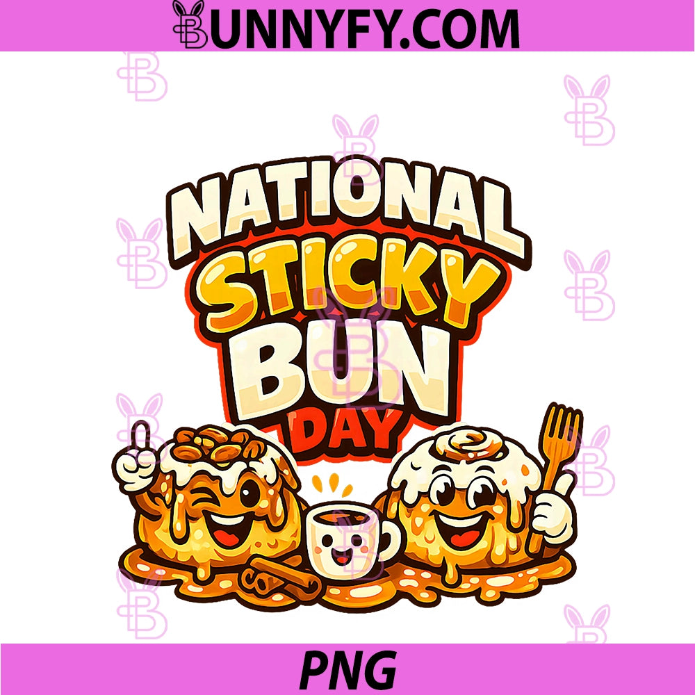 National Sticky Bun Day PNG, Cinnamon Cute Roll Bun Kawaii Idea PNG