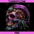 Native American Skull Indian PNG, Tribal Colorful Voodoo Skull PNG