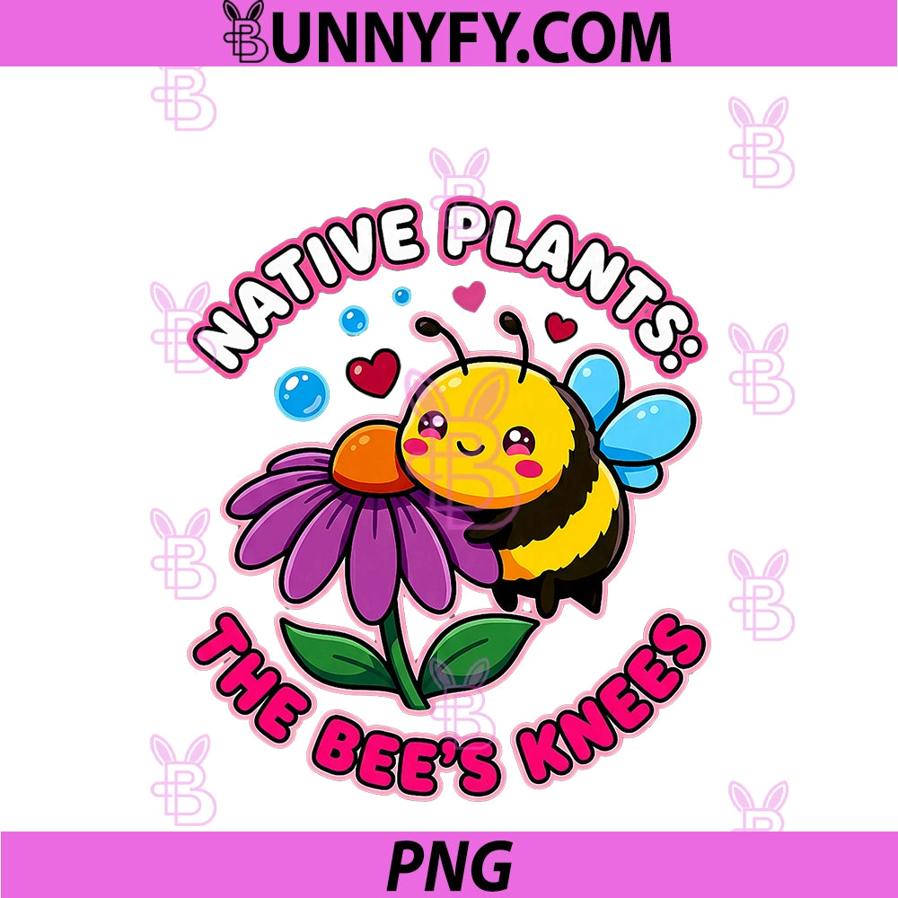 Native Plants PNG, The Bees Knees Cute Kawaii Bee PNG