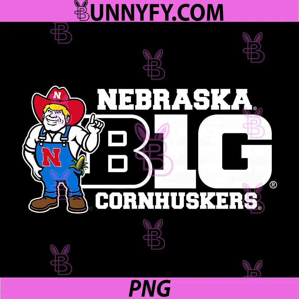 Nebraska Cornhuskers Big 10 PNG, Mascot Red Officially Licensed PNG