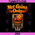 Net Gains Only PNG, Pickleball Retro Sunset Graphic PNG