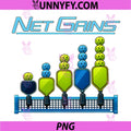 Net Gains PNG, Pickleball Retro PNG, Sport Bar Chart Graphic PNG
