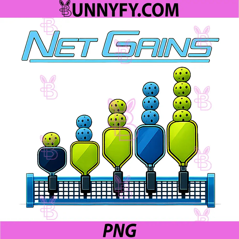 Net Gains PNG, Pickleball Retro PNG, Sport Bar Chart Graphic PNG