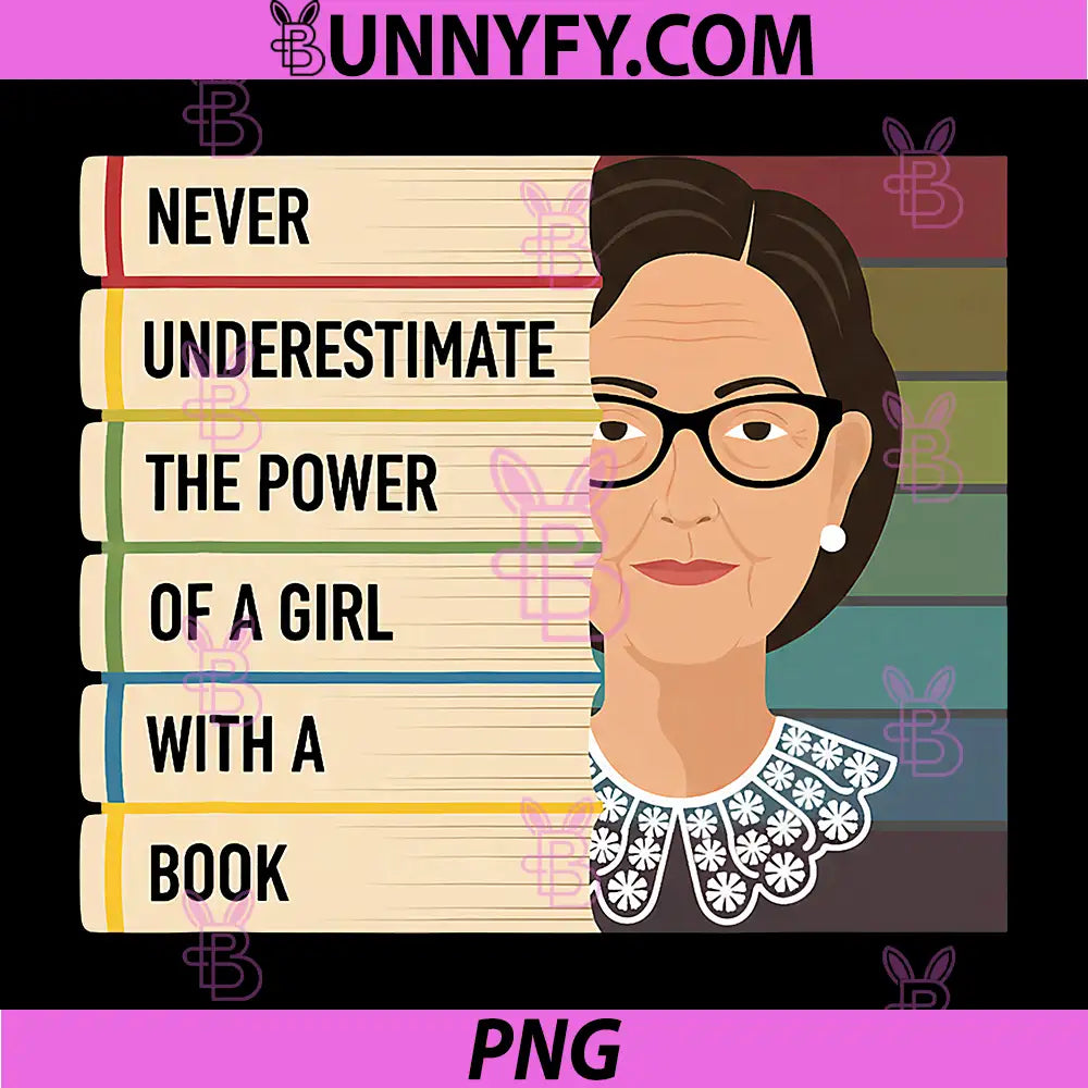Never Underestimate The Power of A Girl with A Book PNG, Feminist PNG