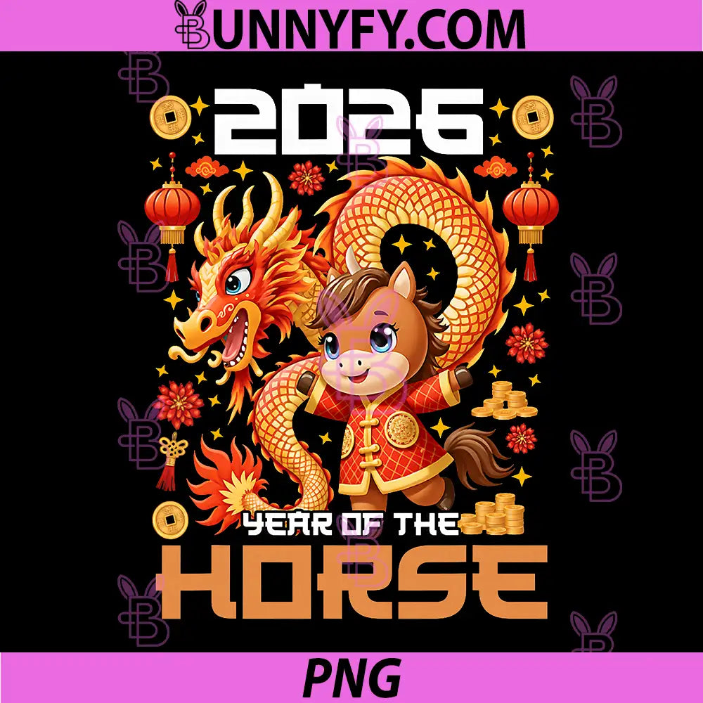 New Year 2026 Chinese PNG, Dragon Dance Lunar Year of The Horse PNG