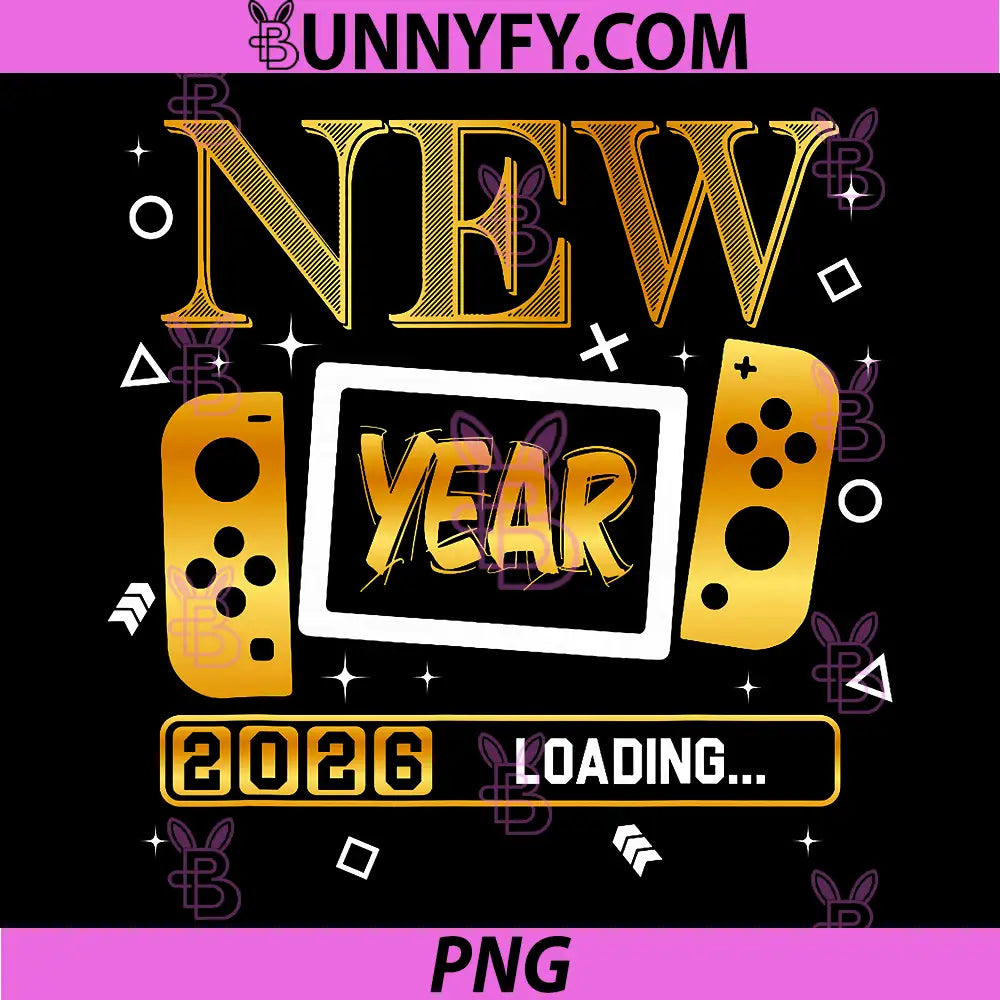 New Year 2026 Loading PNG, Gaming Controller New Years Eve Party PNG