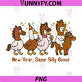 New Year Same Silly Goose PNG, Goose Dressed As Horse Matching PNG