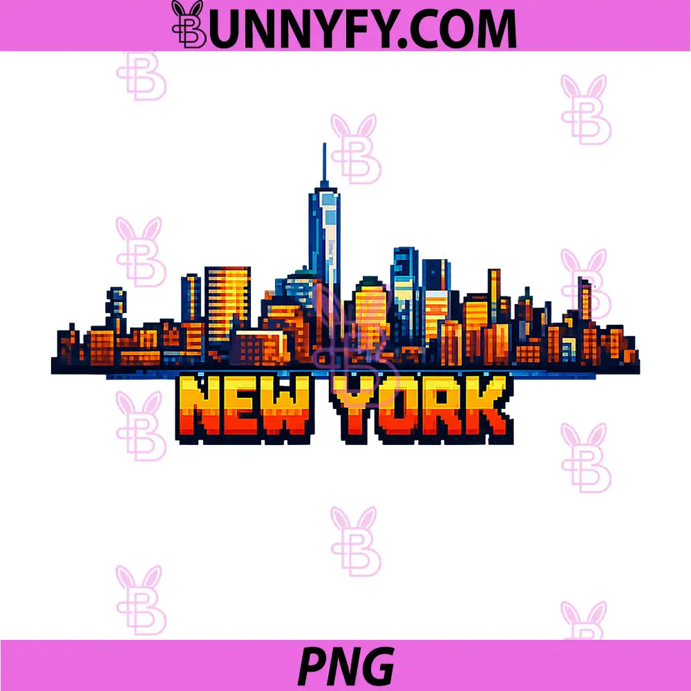 New York 8-Bit Retro PNG, Video Arcade Gamer Style Gaming 80s PNG