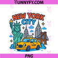 New York City Icons PNG, Cartoon Style Kids Trip Travel Souvenir PNG