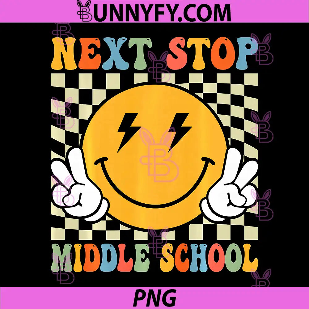 Next Stop Middle School Groovy PNG, Elementary School Graduation PNG