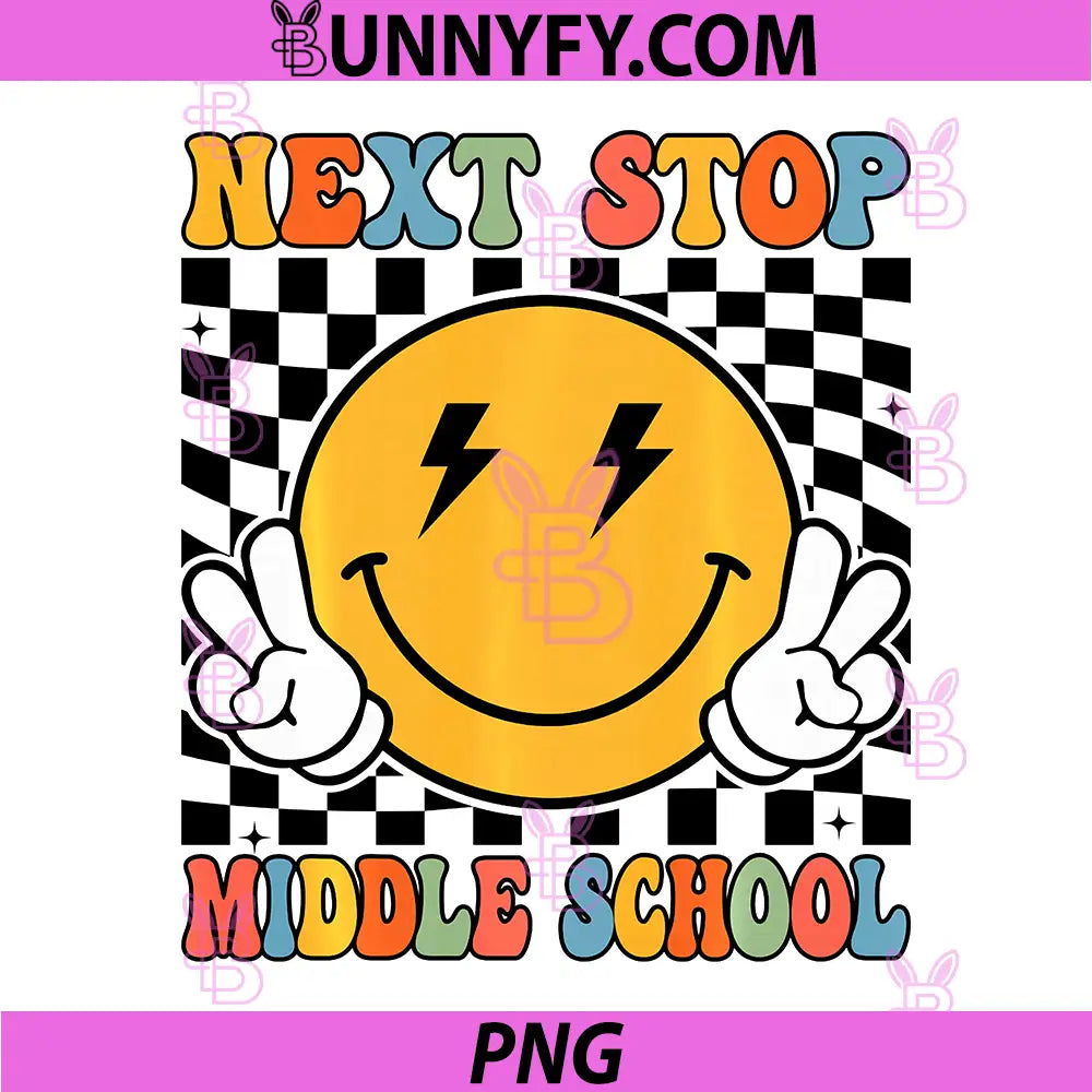 Next Stop Middle School Groovy PNG, Elementary School Graduation PNG