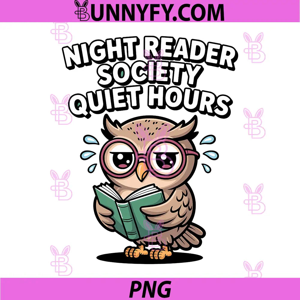 Night Reader Society PNG, Owl Book Lover PNG