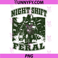 Night Shift Feral Raccoon PNG, Cowboy Wearing Hat Funny Raccoon PNG