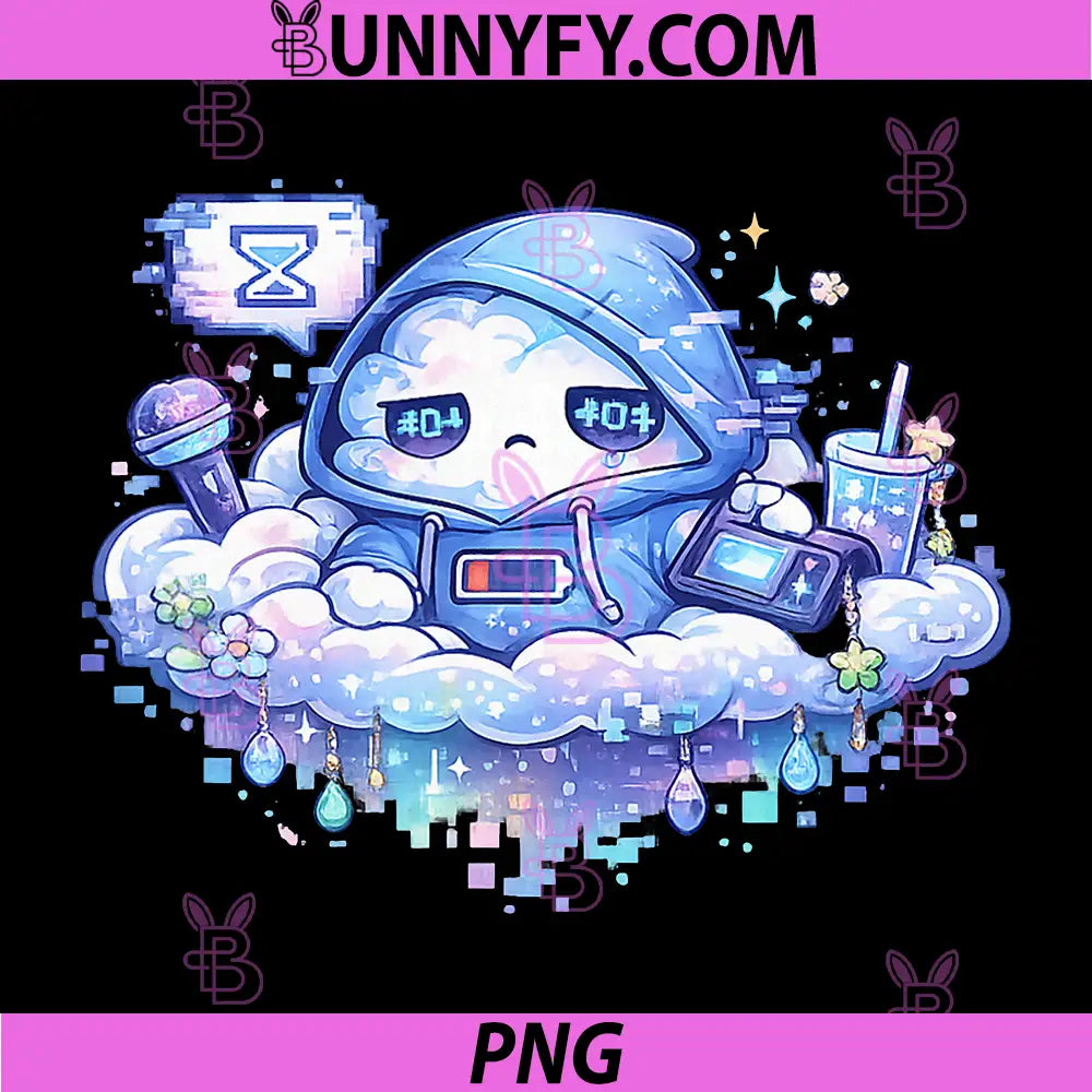 Nimbus 404 Kawaii PNG, Cloud Vibes glitchcore Pastel Mood PNG