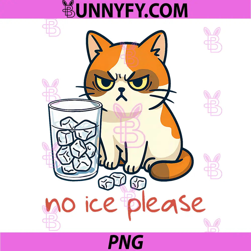 No Ice Please PNG, Funny Cat Against Ice PNG
