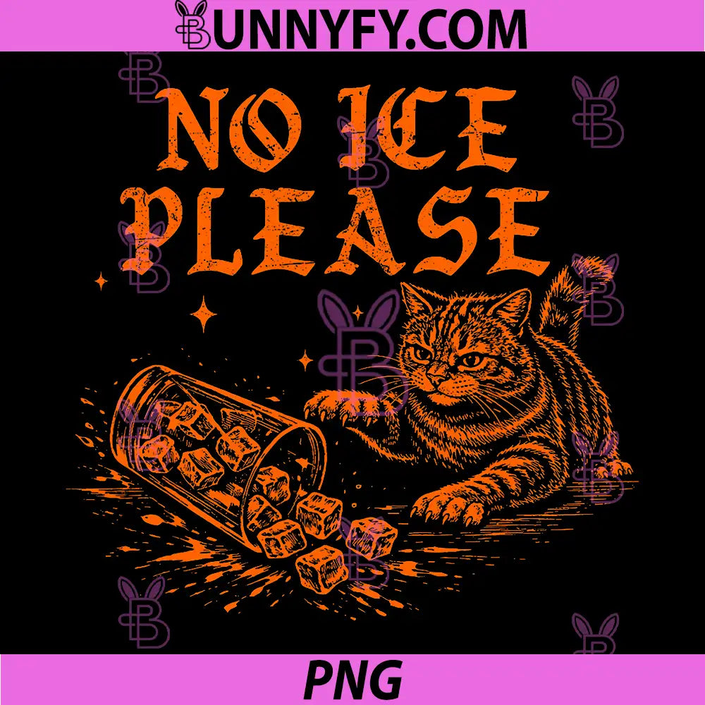 No Ice Please Funny Cat Meme PNG, Cat Knocking Ice Cubes Glass PNG