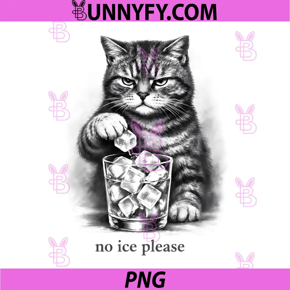 No Ice Please Funny Cat Meme PNG, Grumpy Cat With Ice PNG