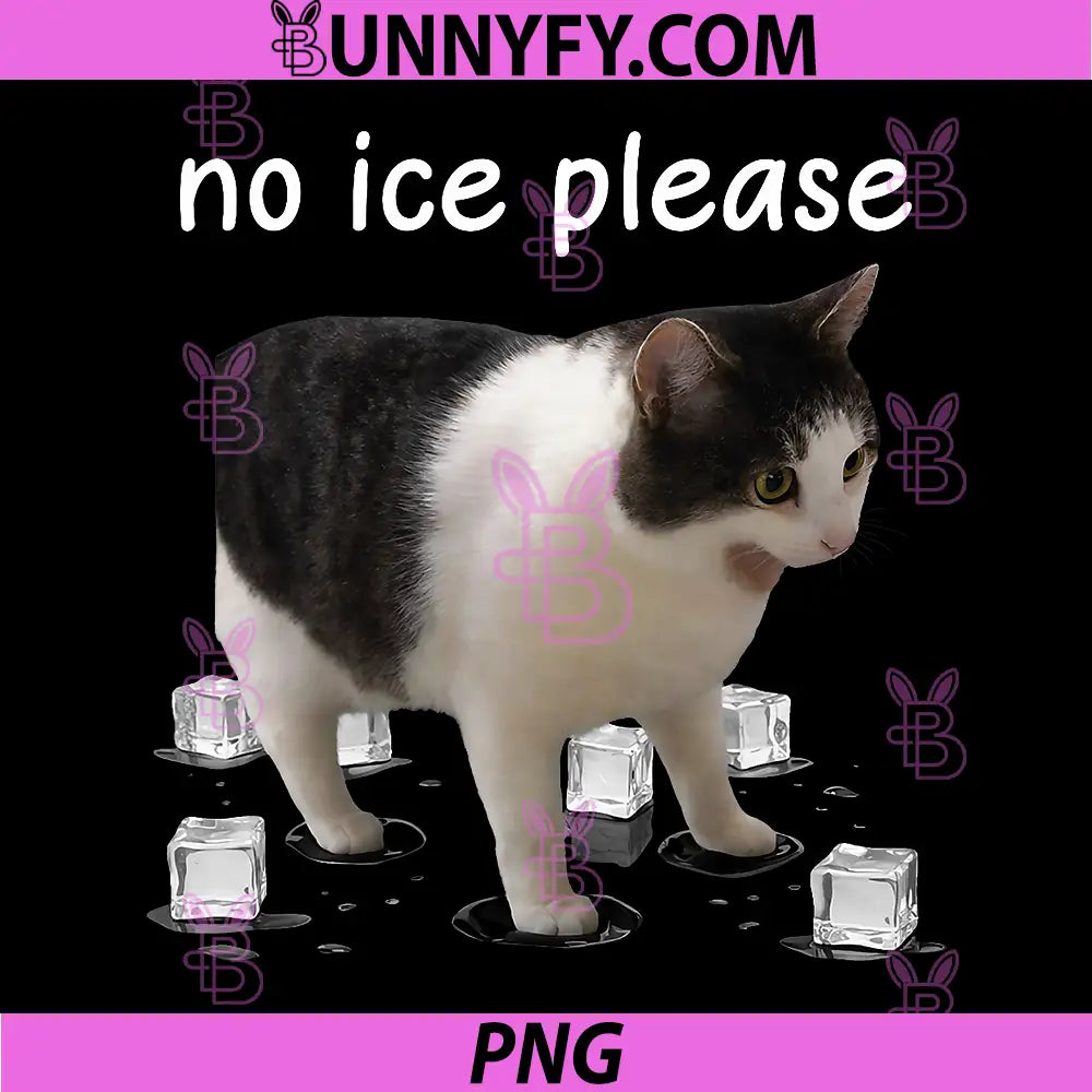 No Ice Please Grumpy Cat Meme PNG, Funny Cat Drink PNG