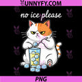 No Ice Please Grumpy Cat On Ice PNG, Funny Cat Meme With Ice PNG