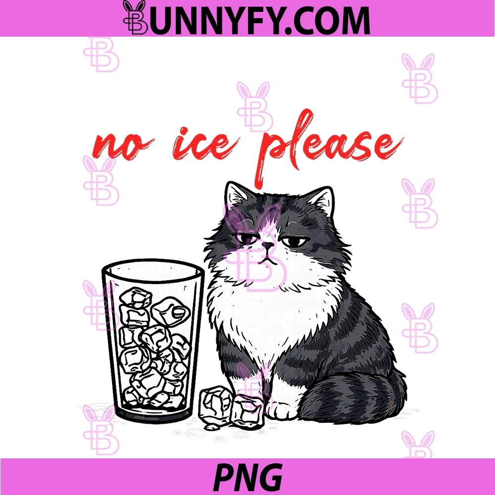 No Ice Please Funny PNG, Cat Meme Men Women PNG