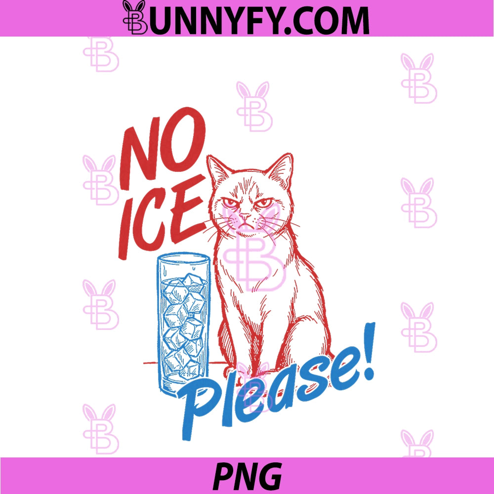 No Ice Please! PNG, Funny Anti-Ice Cat PNG