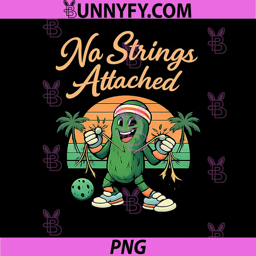 No Strings Attached PNG, Pickleball Retro Sport Pickle Puppet PNG