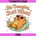 No Thoughts PNG, Just Vibes PNG