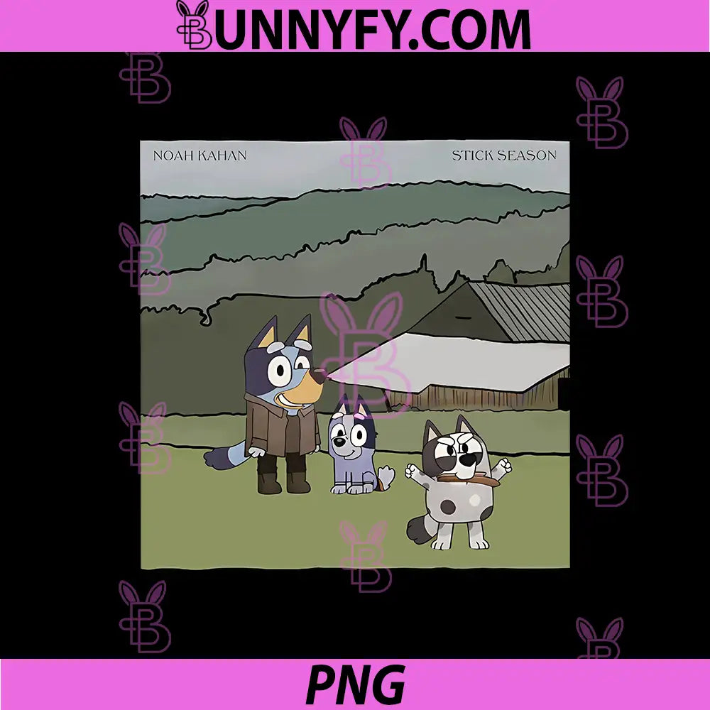 Noah Kahan Stick Season Bluey Style PNG, Country Music Cartoon Art PNG