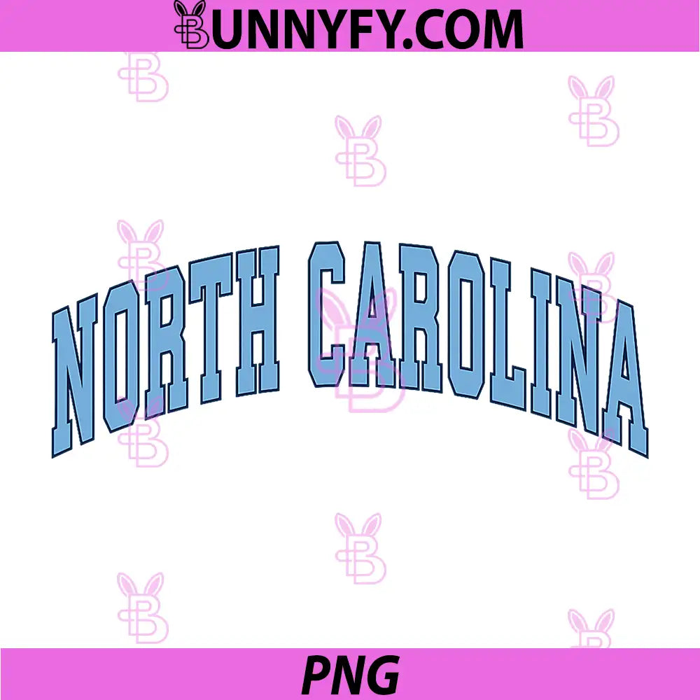 North Carolina NC Vintage PNG, Athletic Sports Style 80s 90s PNG