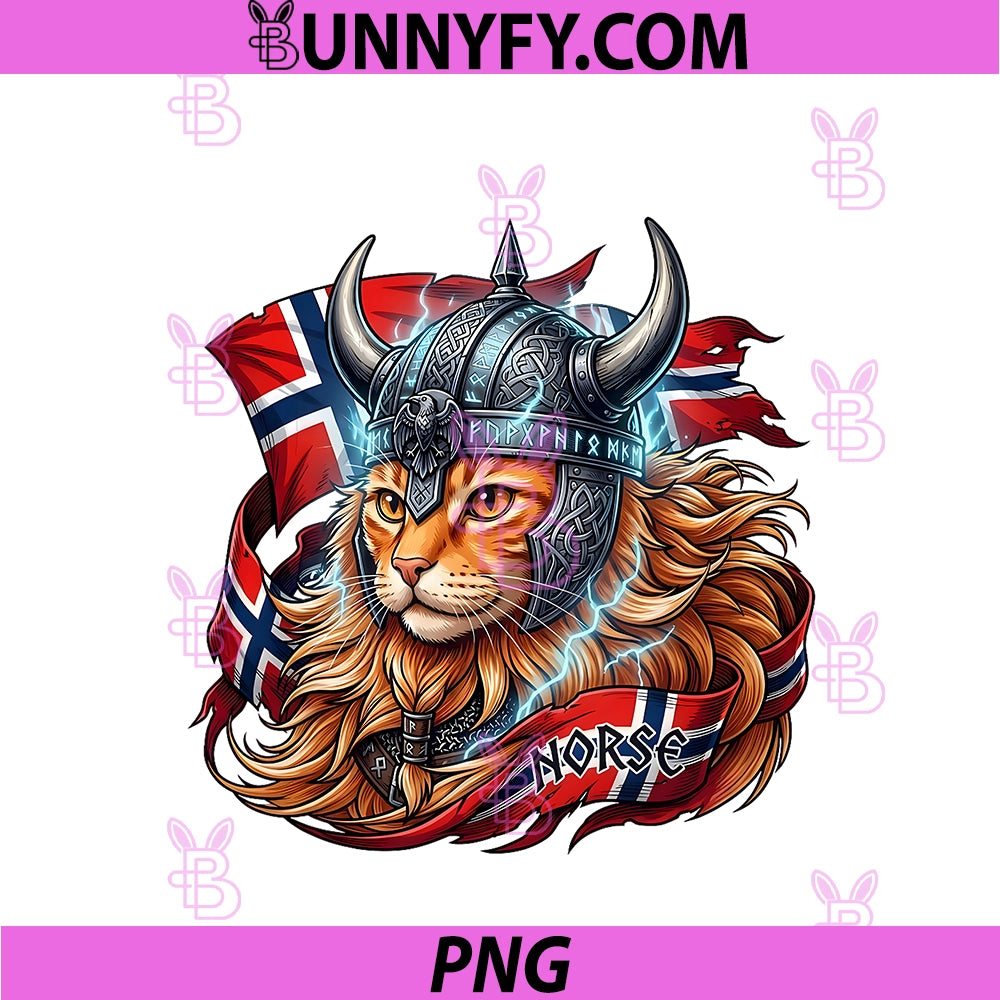 Norwegian Cat Viking Norway Flag PNG, Norse Warrior PNG