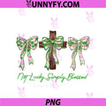 Not Lucky Simply Blessed Coquette Bow PNG, Happy St.Patrick's Day PNG