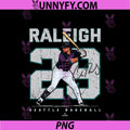 Number And Portrait Cal Raleigh PNG, Seattle Baseball MLBPA PNG