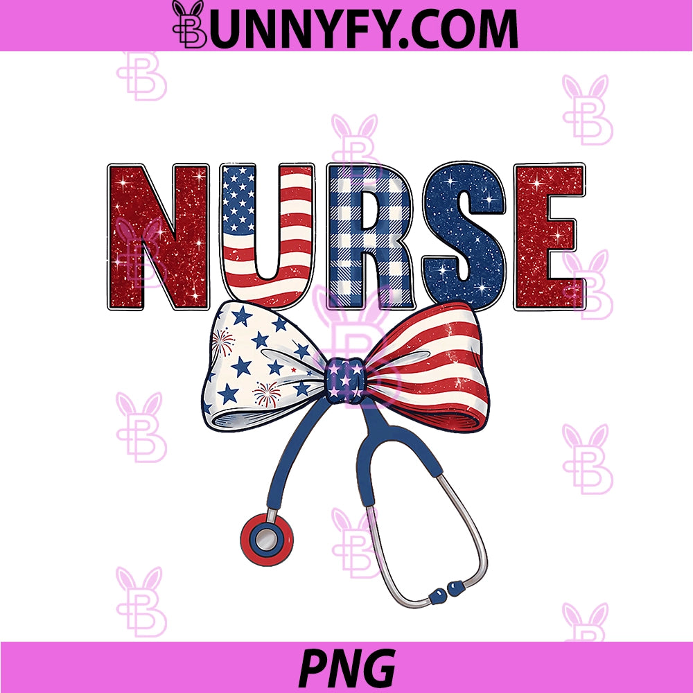 Nurse Bow Stethoscope PNG, American Flag USA PNG