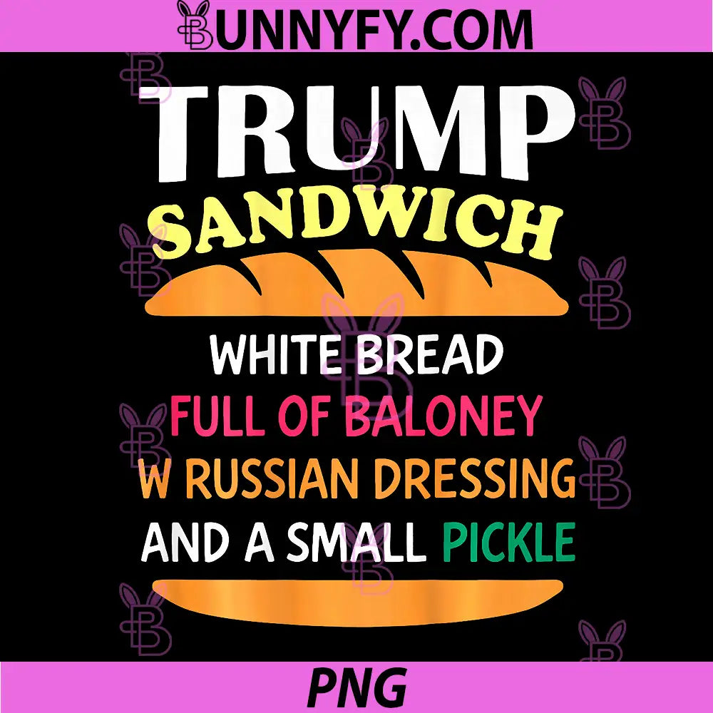 Trump Sandwich PNG, White Bread Funny PNG
