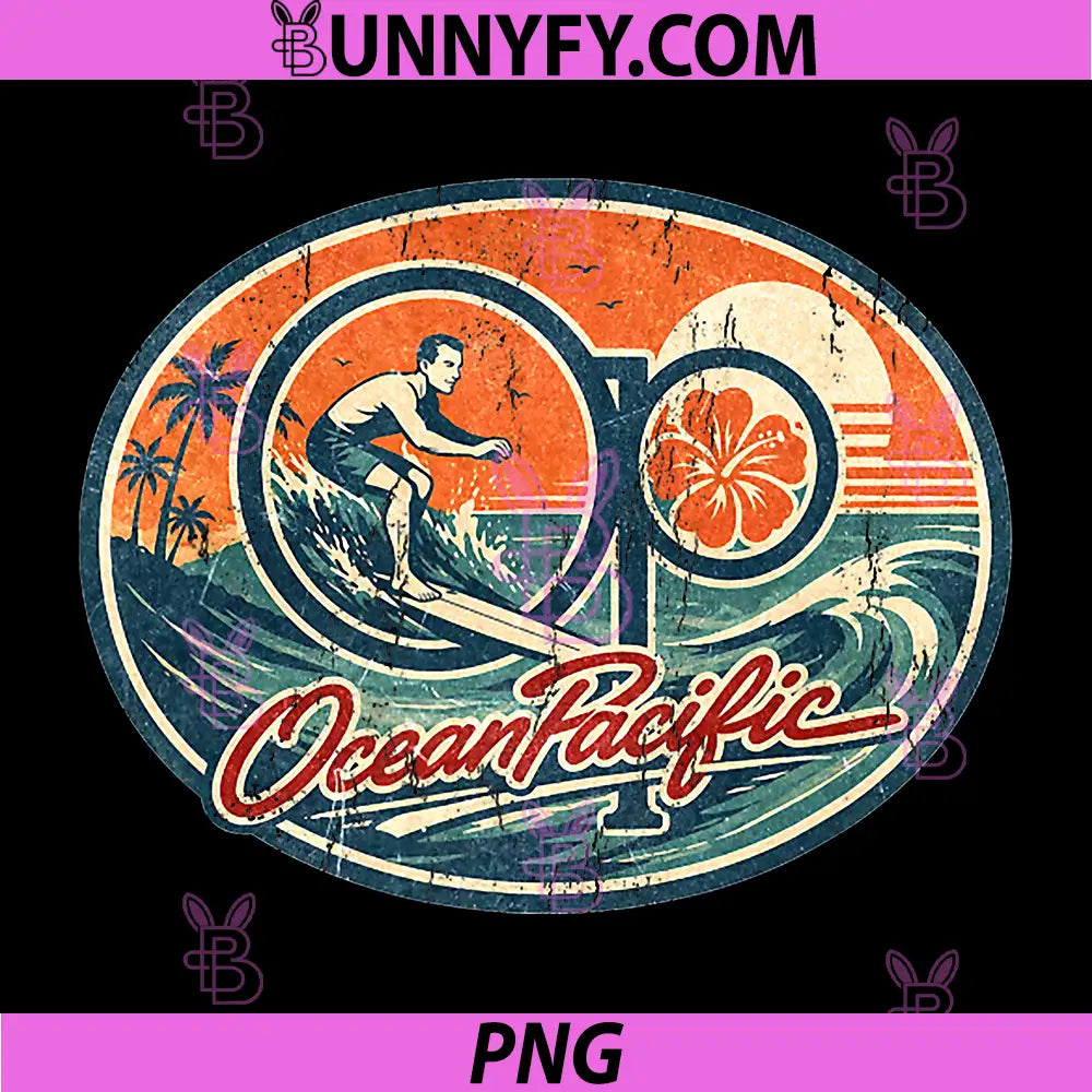 OP Vintage Beach Palm Tree PNG, Retro Coastal Travel PNG