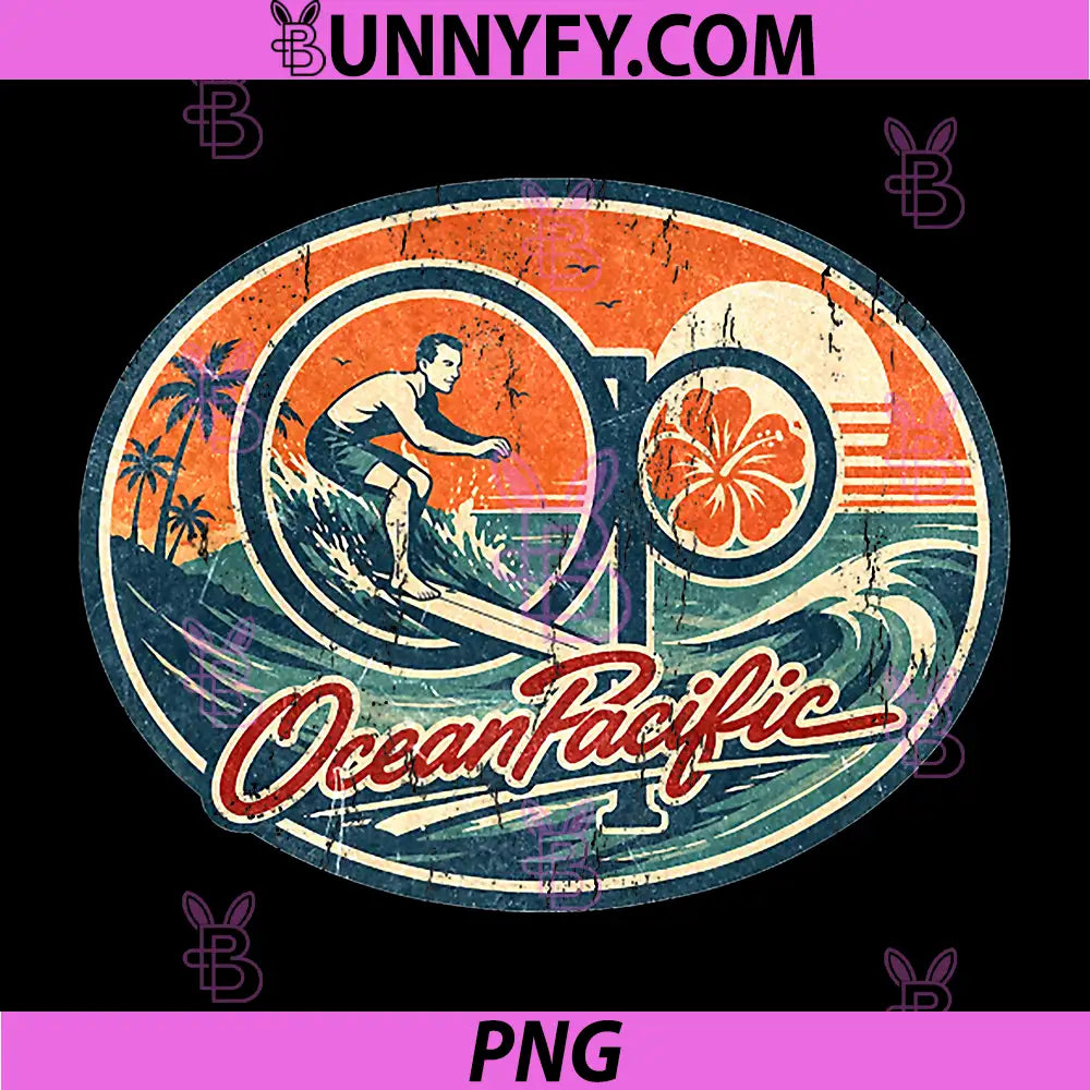 OP Vintage Beach Palm Tree PNG, Retro Coastal Travel PNG