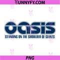 Oasis Standing On The Shoulder Of Giants Logo PNG, Britpop Band Text Art PNG