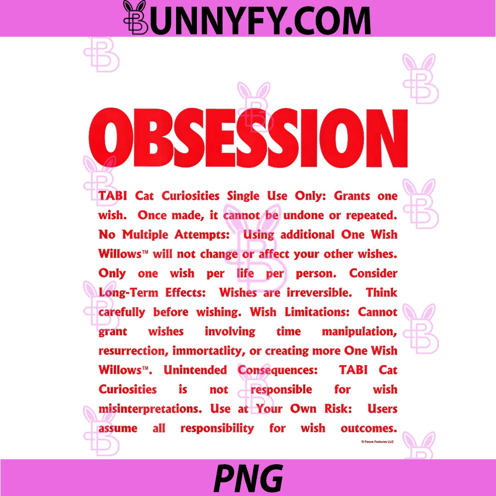 Obsession One PNG, Wish Willow Front & Back PNG