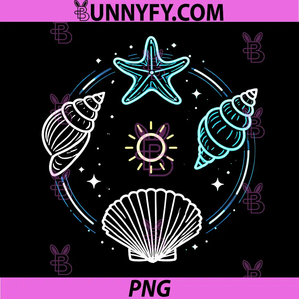 Ocean Beach Starfish PNG, Seashell Sun Summer Vibes PNG