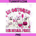 October We Wear Pink PNG, Nurse Ghost Halloween Breast Cancer PNG