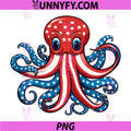 Octopus American Flag PNG, 4th of July Day Octopus PNG