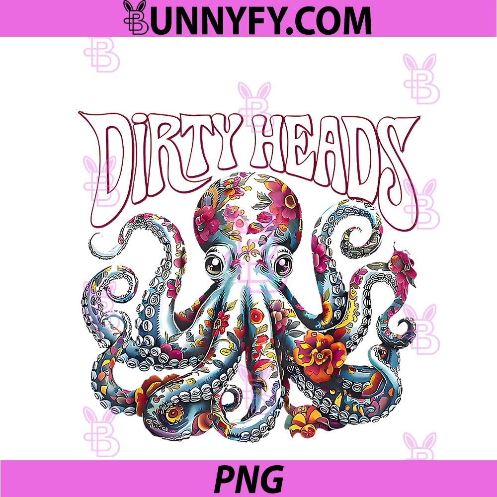 Octopus Lover Floral PNG, Octopus Ocean Sea Animal Dirty Heads PNG