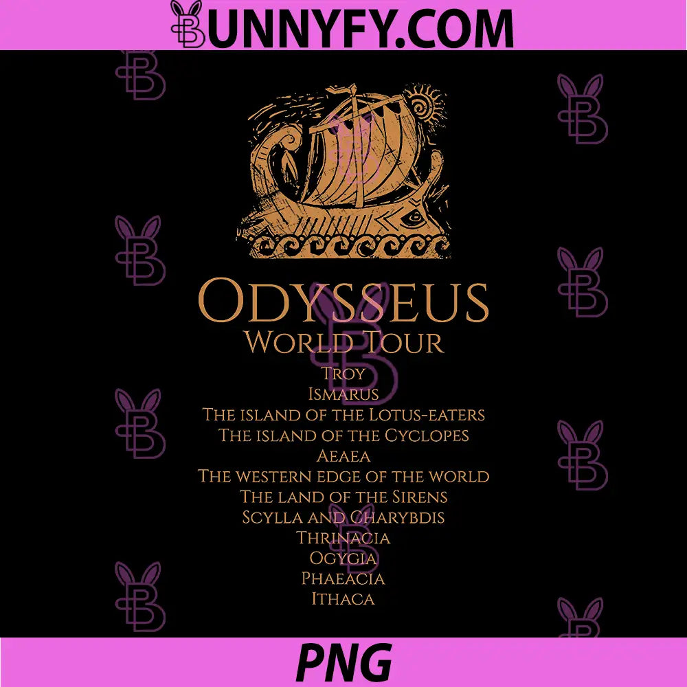 Odysseus World Tour PNG, Ancient Greek Epic Mythlogy PNG