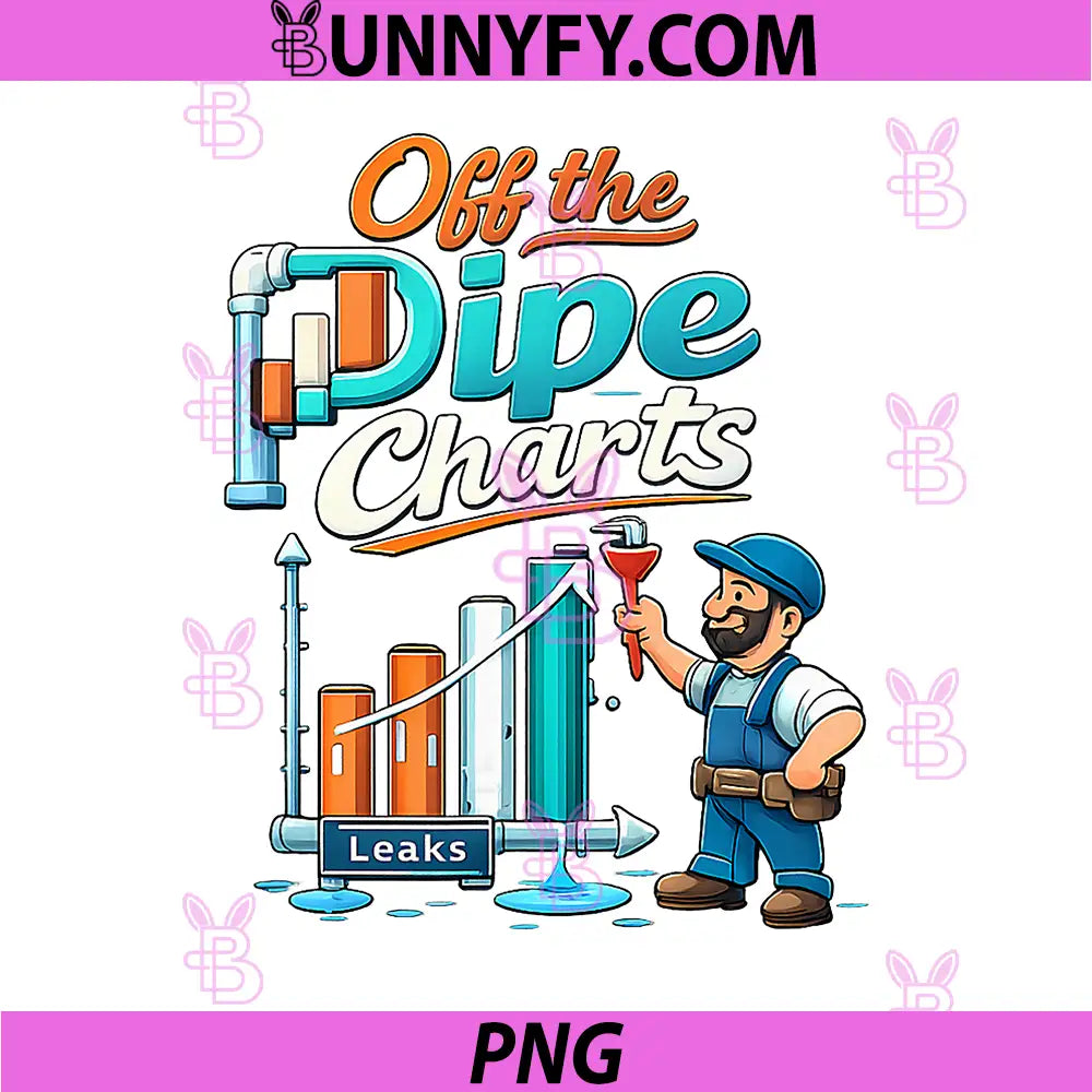 Off The Pipe Charts PNG, Plumber Pun Bar Graph Leaks Graphic PNG