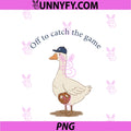 Off To Catch the Game Cute PNG, Goose Baseball Catcher Fan PNG
