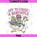 Off To Cause A Kerfuffle Frog Raccoon Goose PNG, Funny Animals PNG