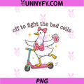 Off To Fight The Bad Cells PNG, Pink Ribbon Goose Breast Cancer PNG