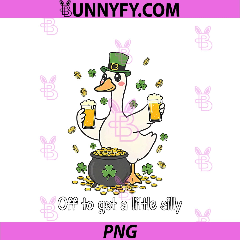 Off To Get Little Silly PNG, Irish Goose Beer Drinking Shamrock PNG