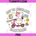 Off To Regulate Emotions Mental Health PNG, Funny Goose Scooter PNG